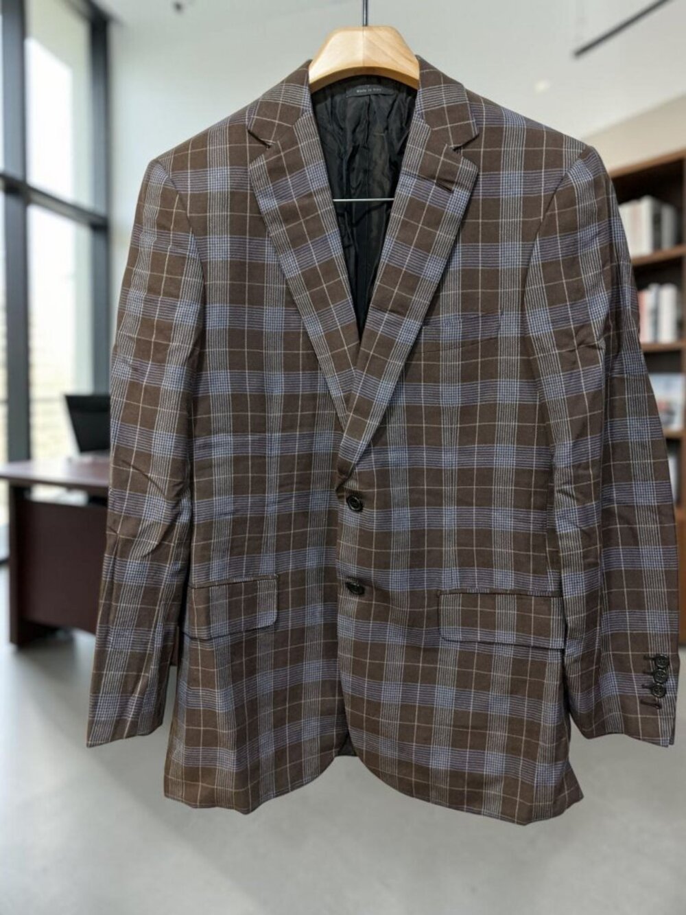 Men's Brioni Made in Italy Brown/Blue Sports Coat Sz38S  New No Tags !